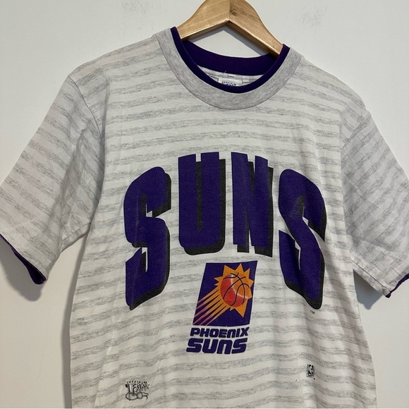 Vintage offical fan sportswear Phoenix Suns gray and purple striped T-shirt - Picture 4 of 5
